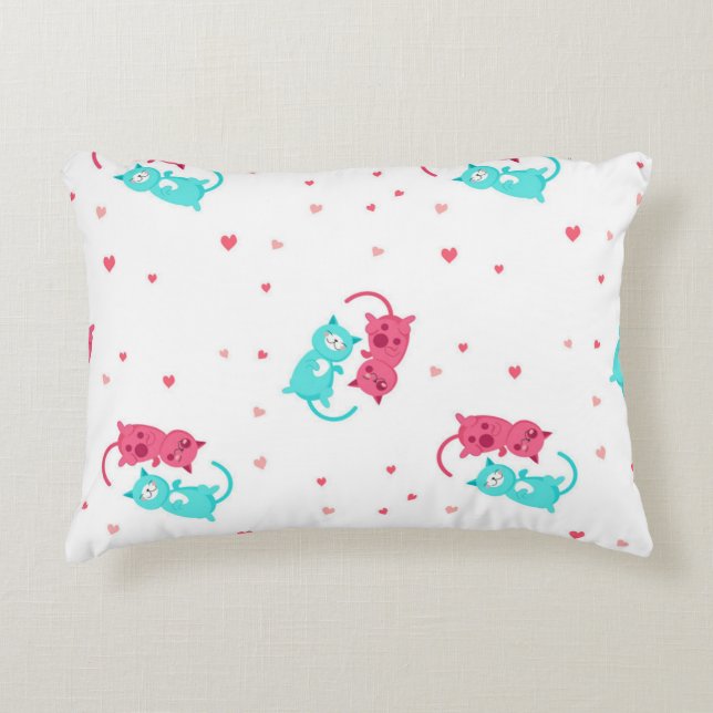 Cat pattern decorative cushion (Front)