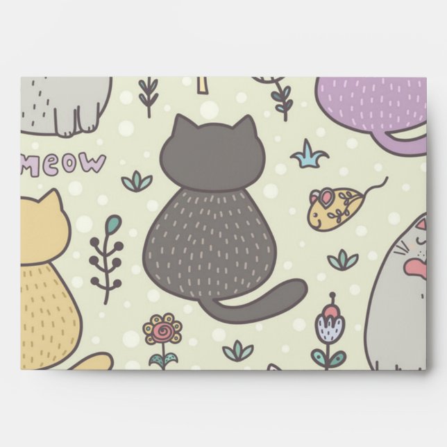 Cat pattern envelope (Front)