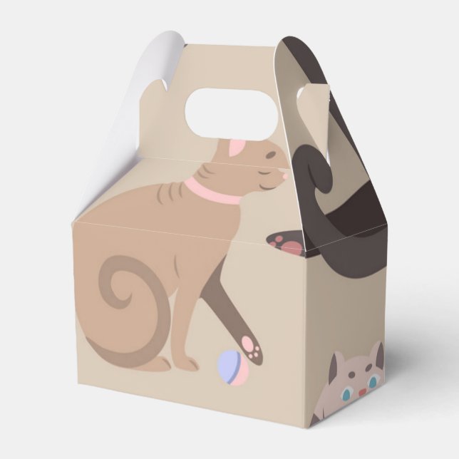 Cat pattern favour box (Front Side)