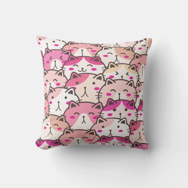 Cat Pattern Funny Colourful Pets Animals   Cushion (Front)
