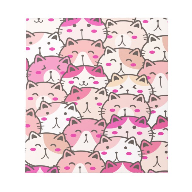 Cat Pattern Funny Colourful Pets Animals    Notepad (Front)