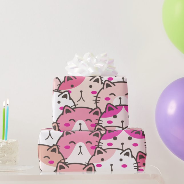 Cat Pattern Funny Colourful Pets Animals  Wrapping Paper (Party Gifts)