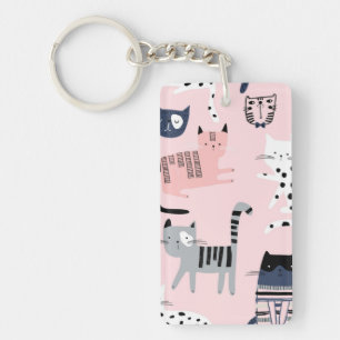 Cat pattern key ring