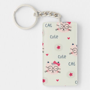 Cat pattern key ring