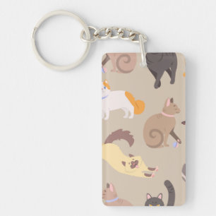 Cat pattern key ring
