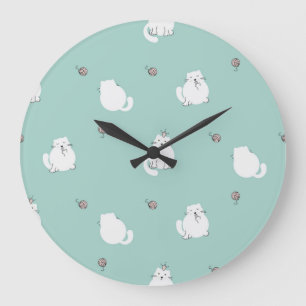 Cat pattern large clock