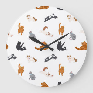 Cat pattern large clock
