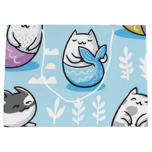 Cat pattern large gift bag