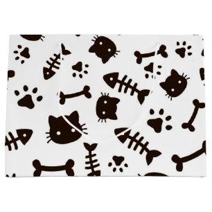 Cat pattern large gift bag