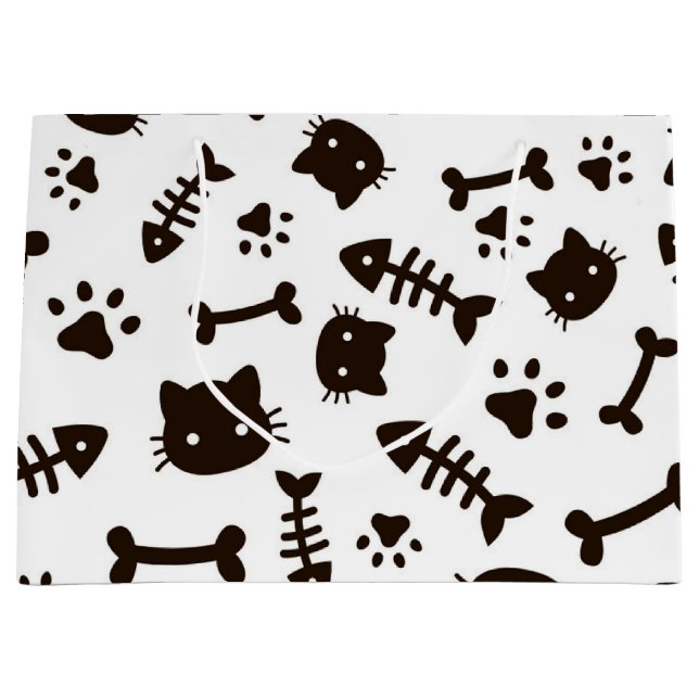 Cat pattern large gift bag (Front)