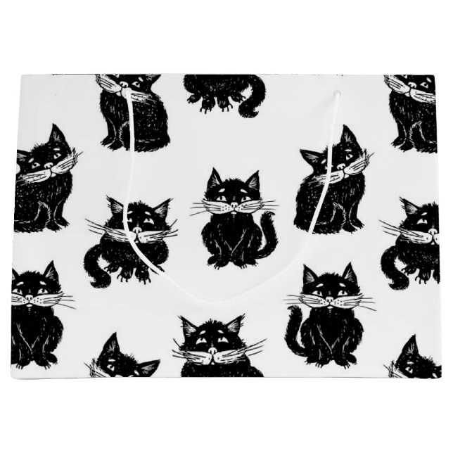 Cat pattern large gift bag (Front)