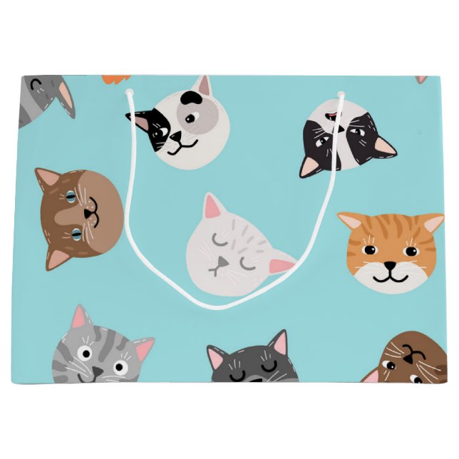 Cat pattern large gift bag (Front)