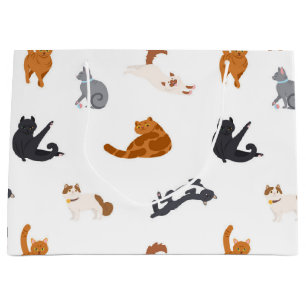 Cat pattern large gift bag