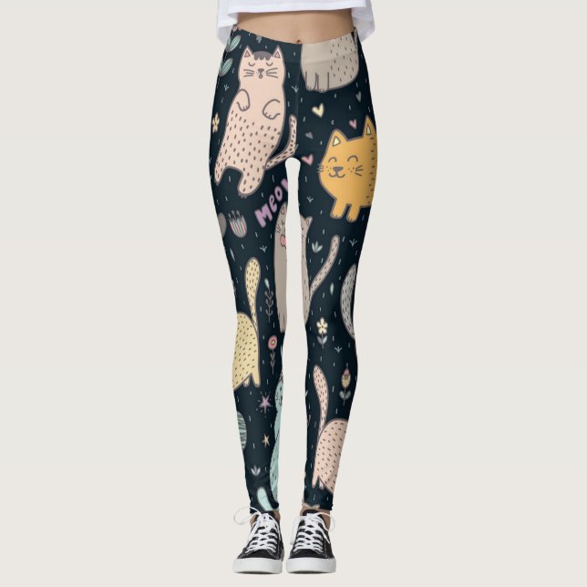 Cat pattern leggings (Front)