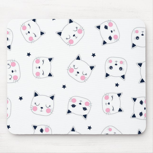 Cat pattern mouse pad (Front)