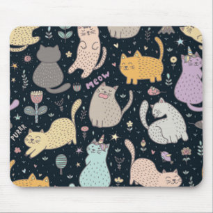 Cat pattern mouse pad