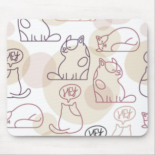 Cat pattern mouse pad
