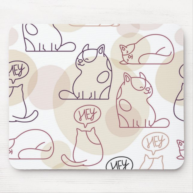 Cat pattern mouse pad (Front)