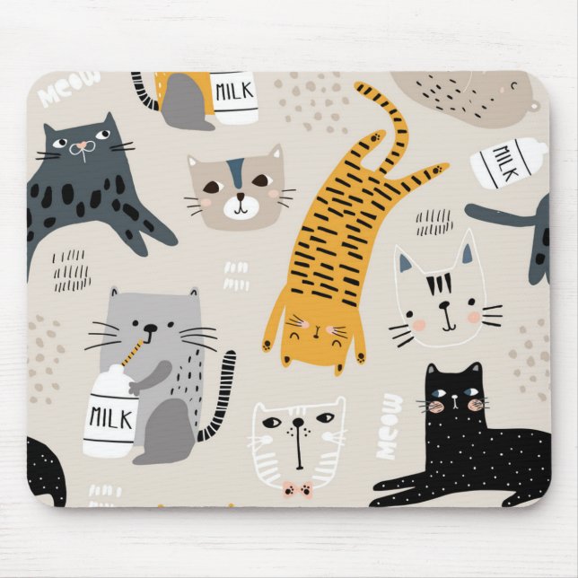 Cat pattern mouse pad (Front)