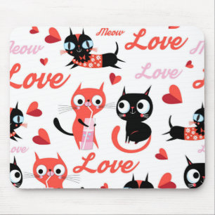 Cat pattern mouse pad