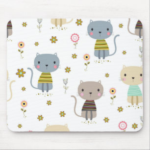 Cat pattern mouse pad