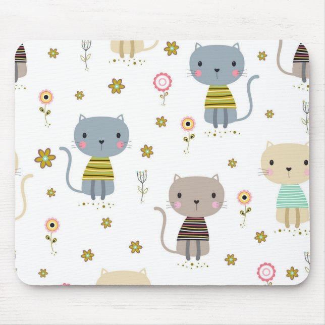 Cat pattern mouse pad (Front)