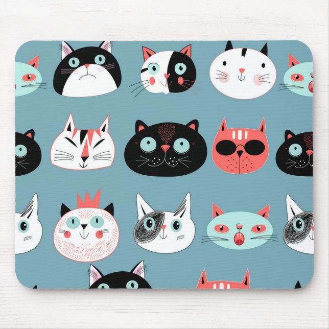 Cat pattern mouse pad (Front)