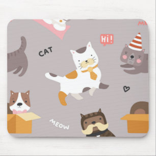 Cat pattern mouse pad