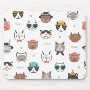 Cat pattern mouse pad