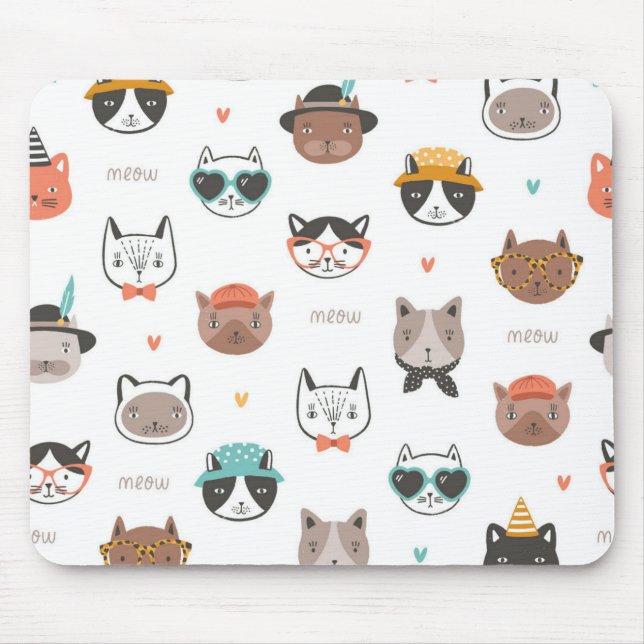 Cat pattern mouse pad (Front)
