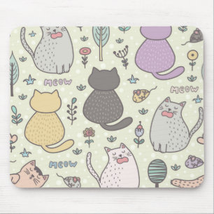 Cat pattern mouse pad
