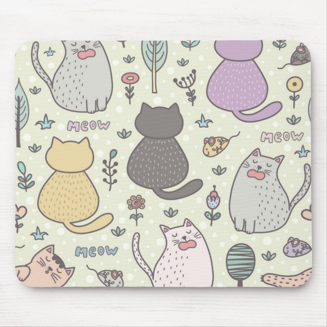Cat pattern mouse pad (Front)