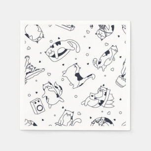 Cat pattern napkin