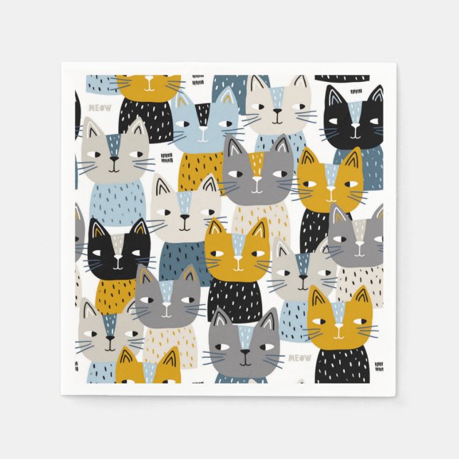Cat pattern napkin (Front)