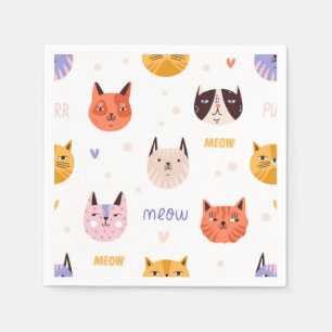 Cat pattern napkin