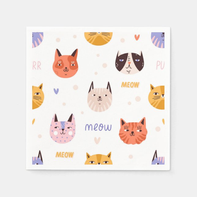 Cat pattern napkin (Front)