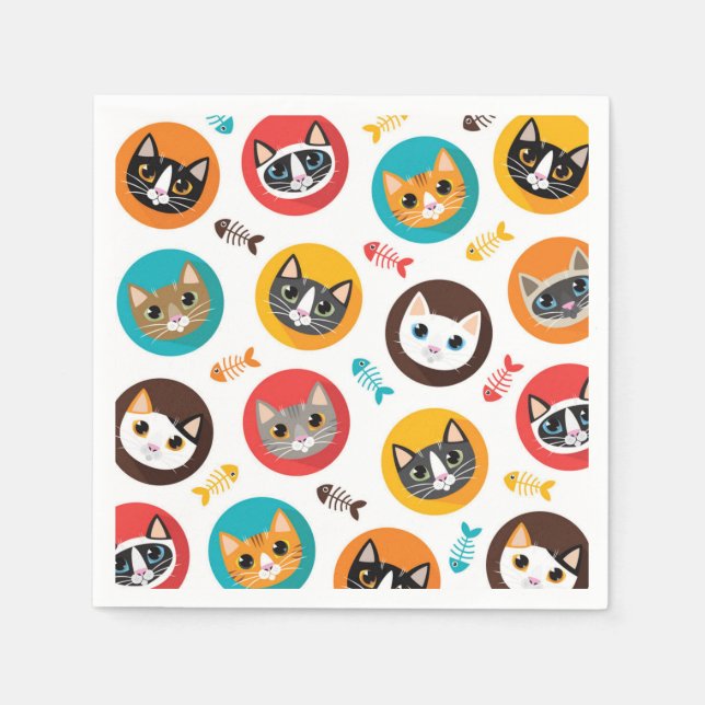 Cat pattern napkin (Front)