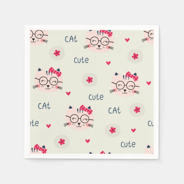 Cat pattern napkin (Front)