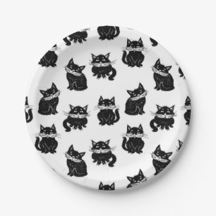 Cat pattern paper plate