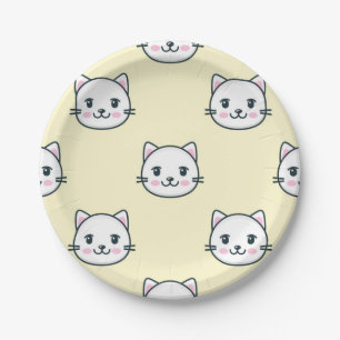 Cat pattern paper plate