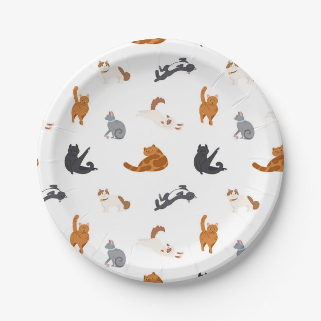 Cat pattern paper plate (Front)
