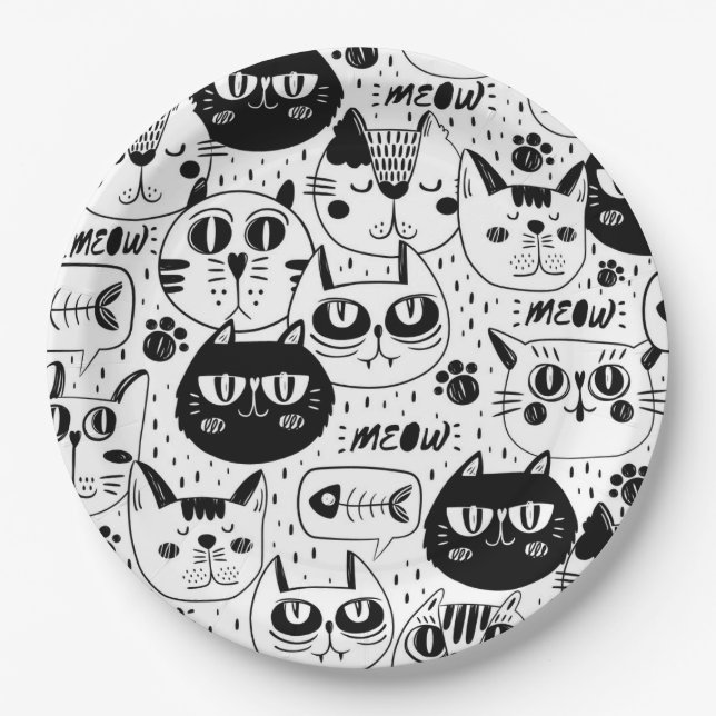 Cat Pattern Paper Plate (Front)