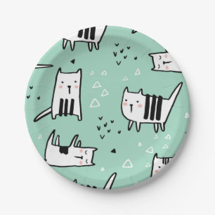 Cat pattern paper plate