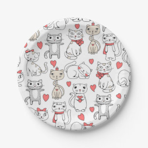 Cat pattern paper plate