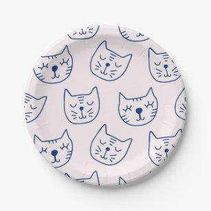 Cat pattern paper plate