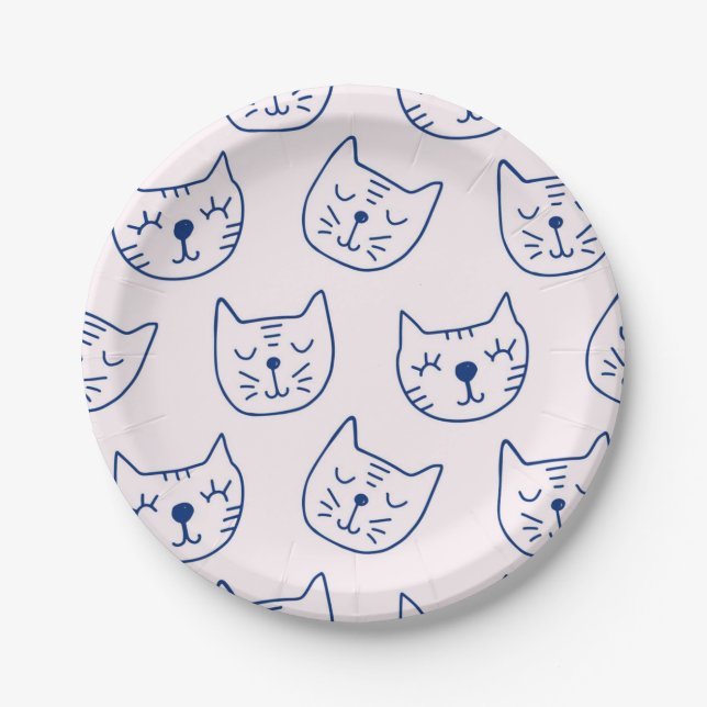 Cat pattern paper plate (Front)