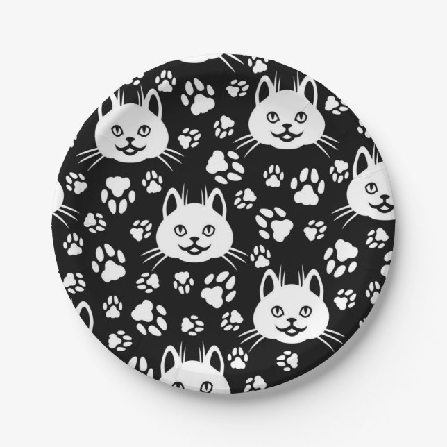 Cat pattern paper plate (Front)