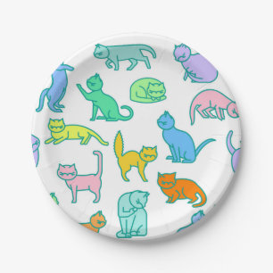 Cat pattern paper plate