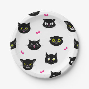 Cat pattern paper plate
