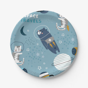 Cat pattern paper plate
